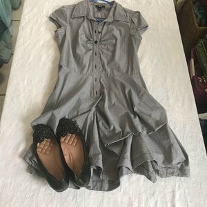 Black and white striped dress with skirt detail